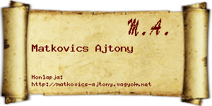 Matkovics Ajtony névjegykártya